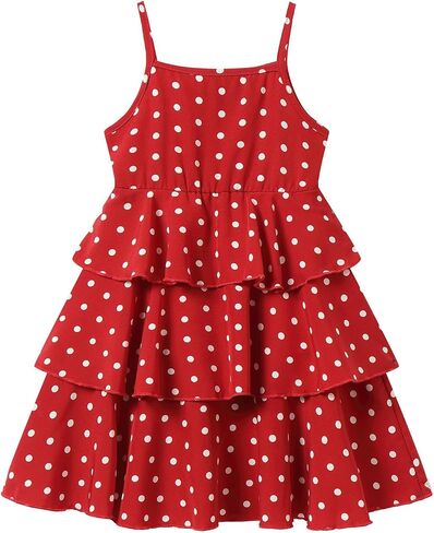 Mud Kingdom Girls Sundress Sling Straps Polka Dots Tiered Layered Dress Summer in Kuwait