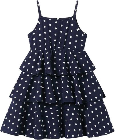 Mud Kingdom Girls Sundress Sling Straps Polka Dots Tiered Layered Dress Summer in Kuwait