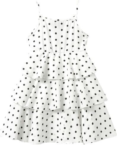 Mud Kingdom Girls Sundress Sling Straps Polka Dots Tiered Layered Dress Summer in Kuwait