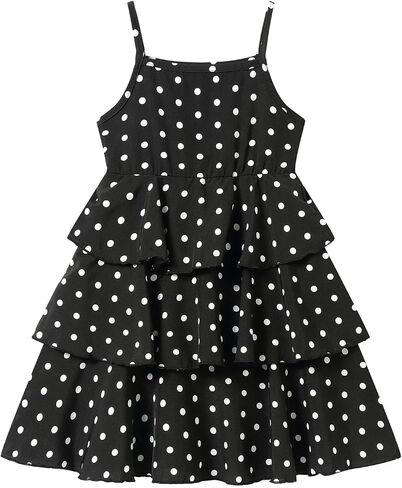 Mud Kingdom Girls Sundress Sling Straps Polka Dots Tiered Layered Dress Summer in Kuwait