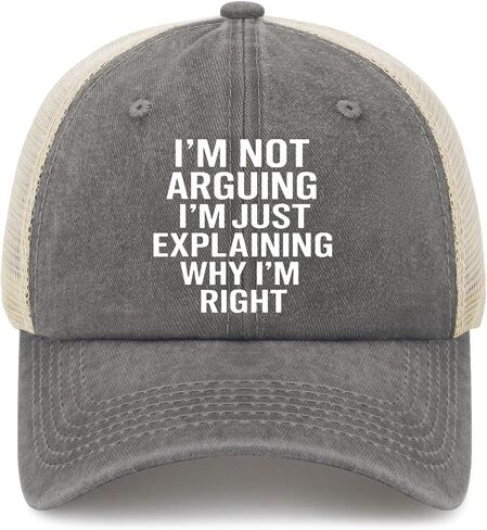 Not Arguing I'm Just Explaining Why I'm Right Hat for Mom Cool Washed in Kuwait