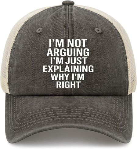 Not Arguing I'm Just Explaining Why I'm Right Hat for Mom Cool Washed in Kuwait