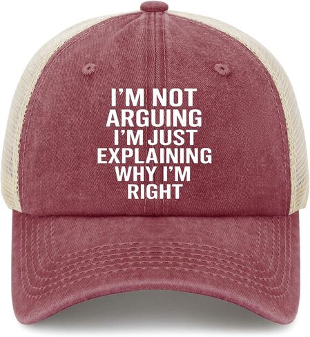 Not Arguing I'm Just Explaining Why I'm Right Hat for Mom Cool Washed in Kuwait