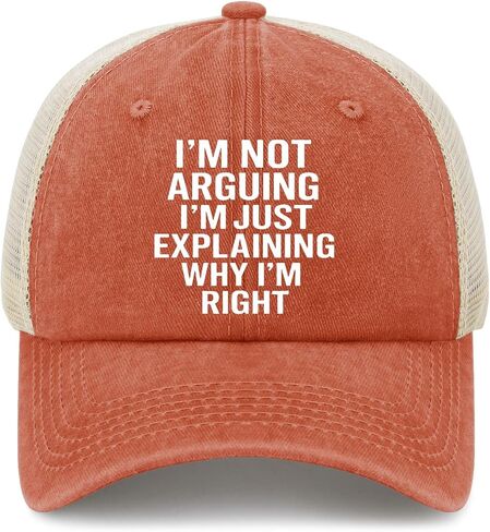 Not Arguing I'm Just Explaining Why I'm Right Hat for Mom Cool Washed in Kuwait
