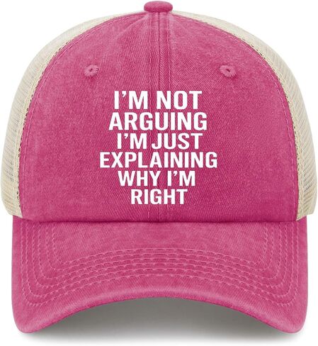 Not Arguing I'm Just Explaining Why I'm Right Hat for Mom Cool Washed in Kuwait