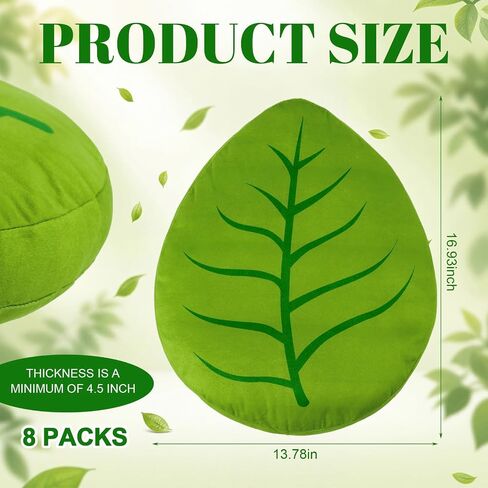 Cinnvoice 8 Pcs Green Leaf Floor Cushions for Classroom Sitting, 13.78" x 16.73" Leaf-Shaped Floor Cushions Foam Flexible Seating for Indoor or Outdoor, Back to School Group Activity Home Decoration in Kuwait