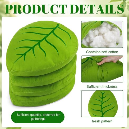 Cinnvoice 8 Pcs Green Leaf Floor Cushions for Classroom Sitting, 13.78" x 16.73" Leaf-Shaped Floor Cushions Foam Flexible Seating for Indoor or Outdoor, Back to School Group Activity Home Decoration in Kuwait