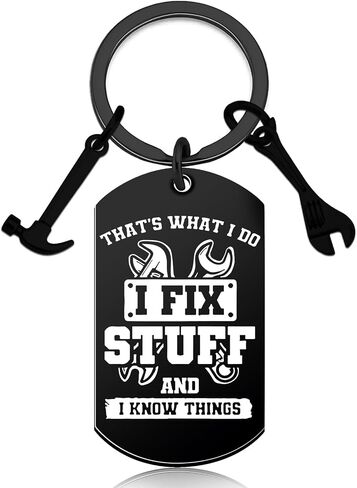 Mechanic Gifts for Men Gifts for Father's Day from Daughter Son Dad Stuff Fathers Day Gift for Dad Best Dad Ever Gifts Dad Keychain I Fix Stuff And I Know Things Dad Keychain Cool Stuff for Dad Mens in Saudi Arabia