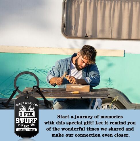 Mechanic Gifts for Men Gifts for Father's Day from Daughter Son Dad Stuff Fathers Day Gift for Dad Best Dad Ever Gifts Dad Keychain I Fix Stuff And I Know Things Dad Keychain Cool Stuff for Dad Mens in Saudi Arabia