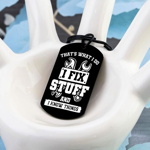Mechanic Gifts for Men Gifts for Father's Day from Daughter Son Dad Stuff Fathers Day Gift for Dad Best Dad Ever Gifts Dad Keychain I Fix Stuff And I Know Things Dad Keychain Cool Stuff for Dad Mens in Saudi Arabia