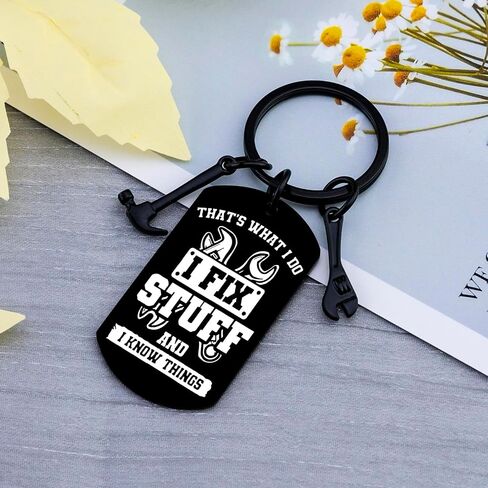 Mechanic Gifts for Men Gifts for Father's Day from Daughter Son Dad Stuff Fathers Day Gift for Dad Best Dad Ever Gifts Dad Keychain I Fix Stuff And I Know Things Dad Keychain Cool Stuff for Dad Mens in Saudi Arabia
