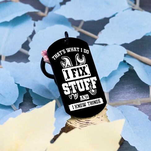 Mechanic Gifts for Men Gifts for Father's Day from Daughter Son Dad Stuff Fathers Day Gift for Dad Best Dad Ever Gifts Dad Keychain I Fix Stuff And I Know Things Dad Keychain Cool Stuff for Dad Mens in Saudi Arabia