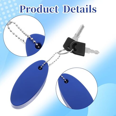 3 Pcs Floating Keychain for Boat Keys, Oval Shaped Bright Color Floating Keychain Waterproof Key Ring for Kayak, Sailing, Swiming, Fishing, Surfboard (Yellow, Blue, Green) in Saudi Arabia