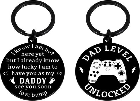 First Fathers Day Gift for New Daddy, New Dad Gifts First Time, Dads to Be Gift - Dad Level Unlocked Key Chain, Expecting Daddy Present for Birthday, Father's Day, Christmas in Kuwait