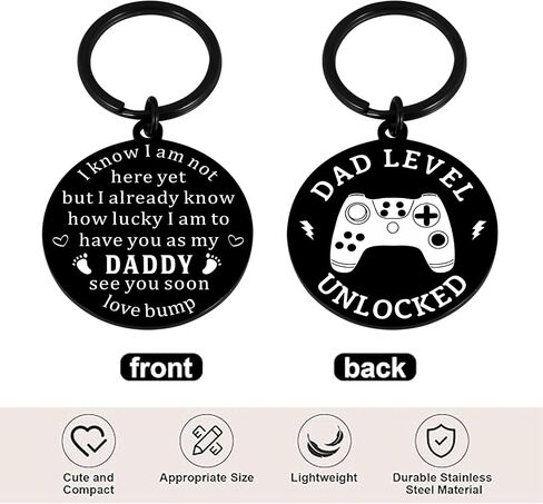 First Fathers Day Gift for New Daddy, New Dad Gifts First Time, Dads to Be Gift - Dad Level Unlocked Key Chain, Expecting Daddy Present for Birthday, Father's Day, Christmas in Kuwait