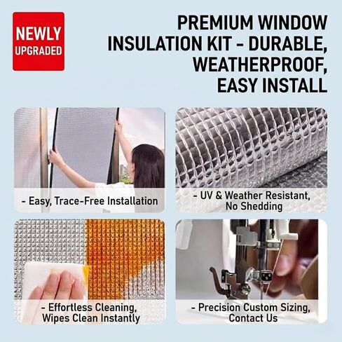 Cuttable Blackout Window Heat Blocker 20in-79in Anti-UV Aluminum Foil Sun Blocking Privacy Window Cover, Thermal Window Film Room Darkening with Suction Cups Reusable(32x55in) in Kuwait
