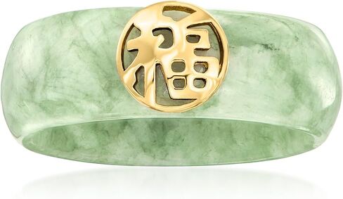Ross-Simons Jade Good Fortune Ring With 18kt Gold Over Sterling in Saudi Arabia