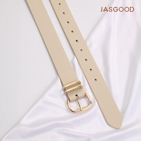 أحزمة JASGOOD مكونة من 3 قطع للنساء وأحزمة خصر جلدية لفساتين الجينز والسراويل وحزام عصري للسيدات مع إبزيم ذهبي in Kuwait