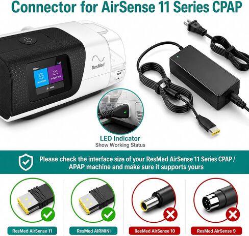 from haoranli 65W 24V 2.71A Power Supply Charger for ResMed AirSense 11 AutoSet Elite CPAP, AirSense 11 Power Cord Replacement, Compatible with Air11 39205 E1399 390010 R390-7230 in Saudi Arabia