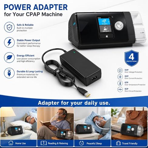 from haoranli 65W 24V 2.71A Power Supply Charger for ResMed AirSense 11 AutoSet Elite CPAP, AirSense 11 Power Cord Replacement, Compatible with Air11 39205 E1399 390010 R390-7230 in Saudi Arabia