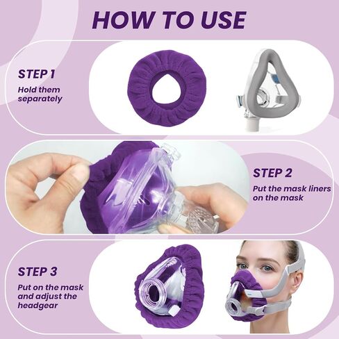 NATAKU 6-Pack Medium CPAP' Mask Liners Compatible with F20 Full Face Masks Cushion, Reusable Comfort Cushioned Mask Cushion Covers, Absorb Facial Oils and Moisture to Improve Mask Wear Experience in Saudi Arabia