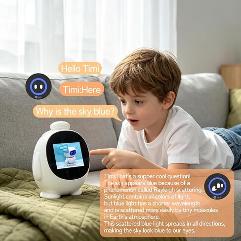 Kids Intelligent AI Alarm Clock, Ok to Wake Clock for Kids, Sleep Trainer Clock for Toddler, Adorable Digital Alarm Clock, AI Voice Clock with Chat, Time Management Gift for Children in Saudi Arabia