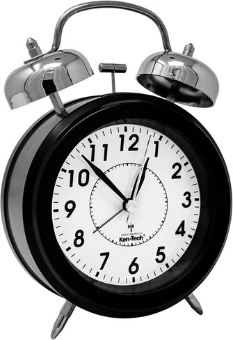 Atomic Retro Twin Bell Alarm Clock Alarm Clocks for Bedrooms. Loud Alarm Clock for Heavy Sleepers Perfect for Bedroom, Desk, and Office. Set time Automatically. in Saudi Arabia
