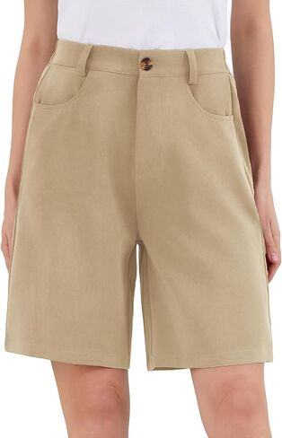 Womens Bermuda Shorts Knee Length Wide Leg Summer Shorts for Women Dress High Waisted Long Shorts in Saudi Arabia