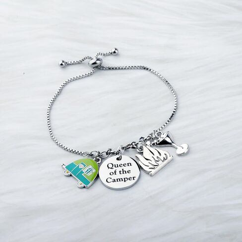 Lywjyb Birdgot Queen of the Camper Bracelet Family Camping Gift Traveler Adventure Gift Nature Merch in Kuwait