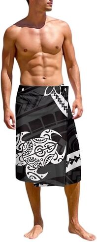 Mens Traditional Sarong Pareo Lavalava Polynesian Samoan Totem Lavalava Wrap Skirts Casual Summer Beachwear in Kuwait