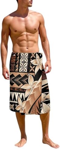 Mens Traditional Sarong Pareo Lavalava Polynesian Samoan Totem Lavalava Wrap Skirts Casual Summer Beachwear in Kuwait