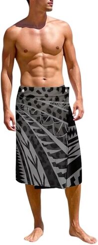Mens Traditional Sarong Pareo Lavalava Polynesian Samoan Totem Lavalava Wrap Skirts Casual Summer Beachwear in Kuwait