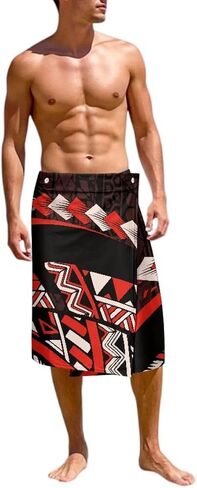 Mens Traditional Sarong Pareo Lavalava Polynesian Samoan Totem Lavalava Wrap Skirts Casual Summer Beachwear in Kuwait