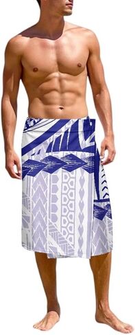 Mens Traditional Sarong Pareo Lavalava Polynesian Samoan Totem Lavalava Wrap Skirts Casual Summer Beachwear in Kuwait