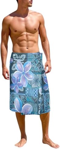 Mens Traditional Sarong Pareo Lavalava Polynesian Samoan Totem Lavalava Wrap Skirts Casual Summer Beachwear in Kuwait