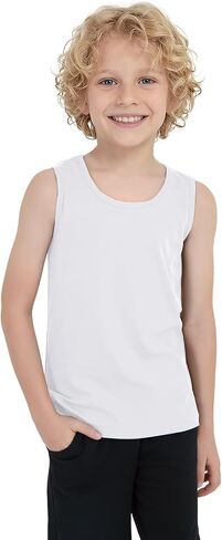 8 Pack Boys Kids Tank Tops Cotton Undershirts Sleeveless Crew Neck Tank Tops for Toddlers in Kuwait