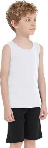 8 Pack Boys Kids Tank Tops Cotton Undershirts Sleeveless Crew Neck Tank Tops for Toddlers in Kuwait