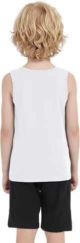 8 Pack Boys Kids Tank Tops Cotton Undershirts Sleeveless Crew Neck Tank Tops for Toddlers in Kuwait