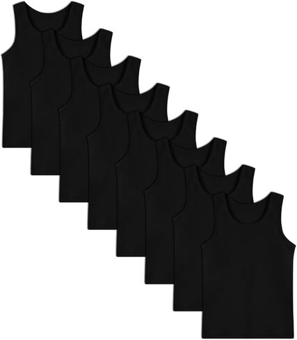 8 Pack Boys Kids Tank Tops Cotton Undershirts Sleeveless Crew Neck Tank Tops for Toddlers in Kuwait