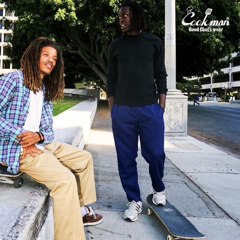COOKMAN Chef Pants Semiwide : Navy, Relaxed Semi-Wide Fit for Kitchen & Street Use, Designed for Comfort and Mobility in Kuwait