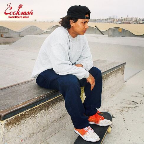 COOKMAN Chef Pants Semiwide : Navy, Relaxed Semi-Wide Fit for Kitchen & Street Use, Designed for Comfort and Mobility in Kuwait