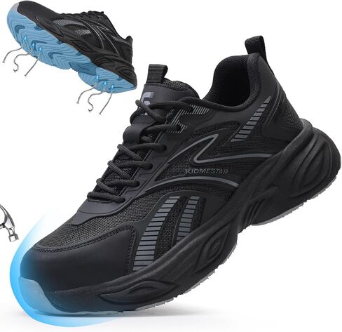 GUYISA Steel Toe Shoes for Men Women Lightweight Safety Work Shoes with Puncture Resistant Midsole Comfortable Breathable Low Top Work Utility Sneakers for Warehouse Factory Construction Logistics Job in Saudi Arabia