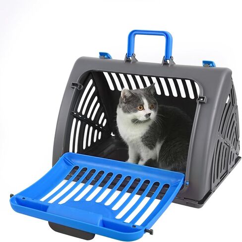 Foldable Travel Cat Carrier 14 * 14 * 18 inches Sport Designs Plastic Carrier, Green in Saudi Arabia