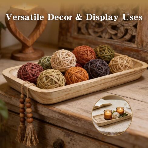Dough Bowls for Decor, Wooden Dough Bowl – 16 Inch (40.9×14.8cm) Rustic Wooden Dough Bowl for Home Decor, Table Centerpiece, Farmhouse & Rustic Style Decor Accent in Saudi Arabia