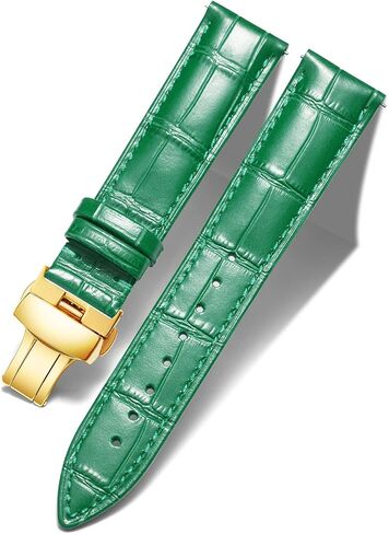 BINLUN Leather Watch Strap, Quick Release Genuine Leather Replacement Watch Band with Butterfly Deployment Buckle for Men and Women, 12mm-24mm in Saudi Arabia
