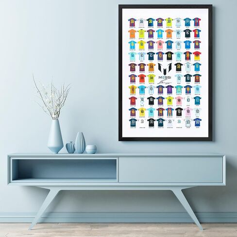 Mofesun Football Jersey Collection Framed Poster, Wall Art ，Football Poster，Soccer Poster，Wall Decoration For Boy's Bedroom,Football Fan Must Have (Black frame, 8 "x 10") in Saudi Arabia