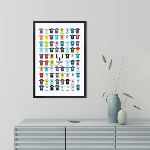 Mofesun Football Jersey Collection Framed Poster, Wall Art ，Football Poster，Soccer Poster，Wall Decoration For Boy's Bedroom,Football Fan Must Have (Black frame, 8 "x 10") in Saudi Arabia