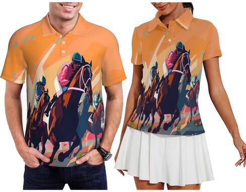 Funny Matching Couples Golf Shirts Short Sleeve Polo Shirts Moisture Wicking Unisex Hawaiian Outfits for Men Women in Saudi Arabia