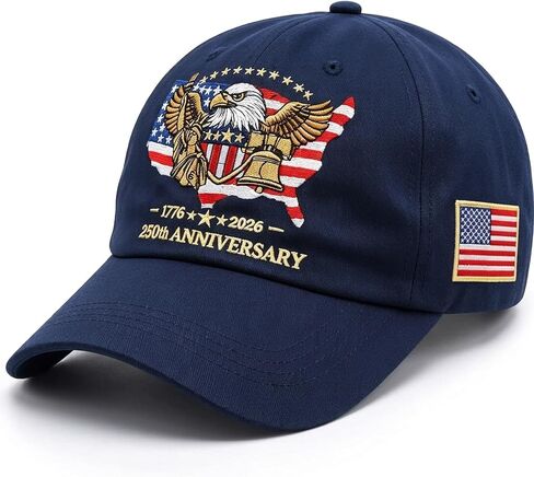 250th Anniversary USA Hat United States 1776-2026 Embroidered Eagle Adjustable Baseball Cap 250 Year Independence hat with Eagle Flag Design for Men Women Dark Blue in Saudi Arabia