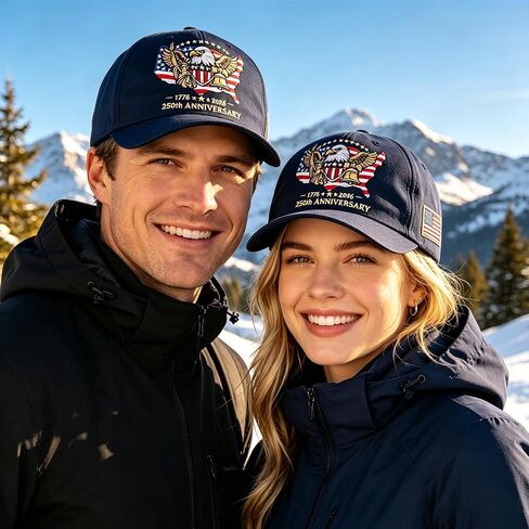 250th Anniversary USA Hat United States 1776-2026 Embroidered Eagle Adjustable Baseball Cap 250 Year Independence hat with Eagle Flag Design for Men Women Dark Blue in Saudi Arabia